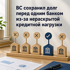 ВС сохранил долг перед одним банком из-за нераскрытой кредитной нагрузки