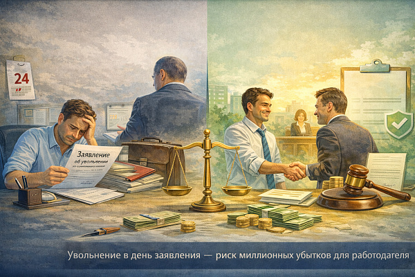 ⚖️ Опасное «идём навстречу»: как увольнение в день заявления обернулось для бизнеса выплатой 3,4 млн ₽